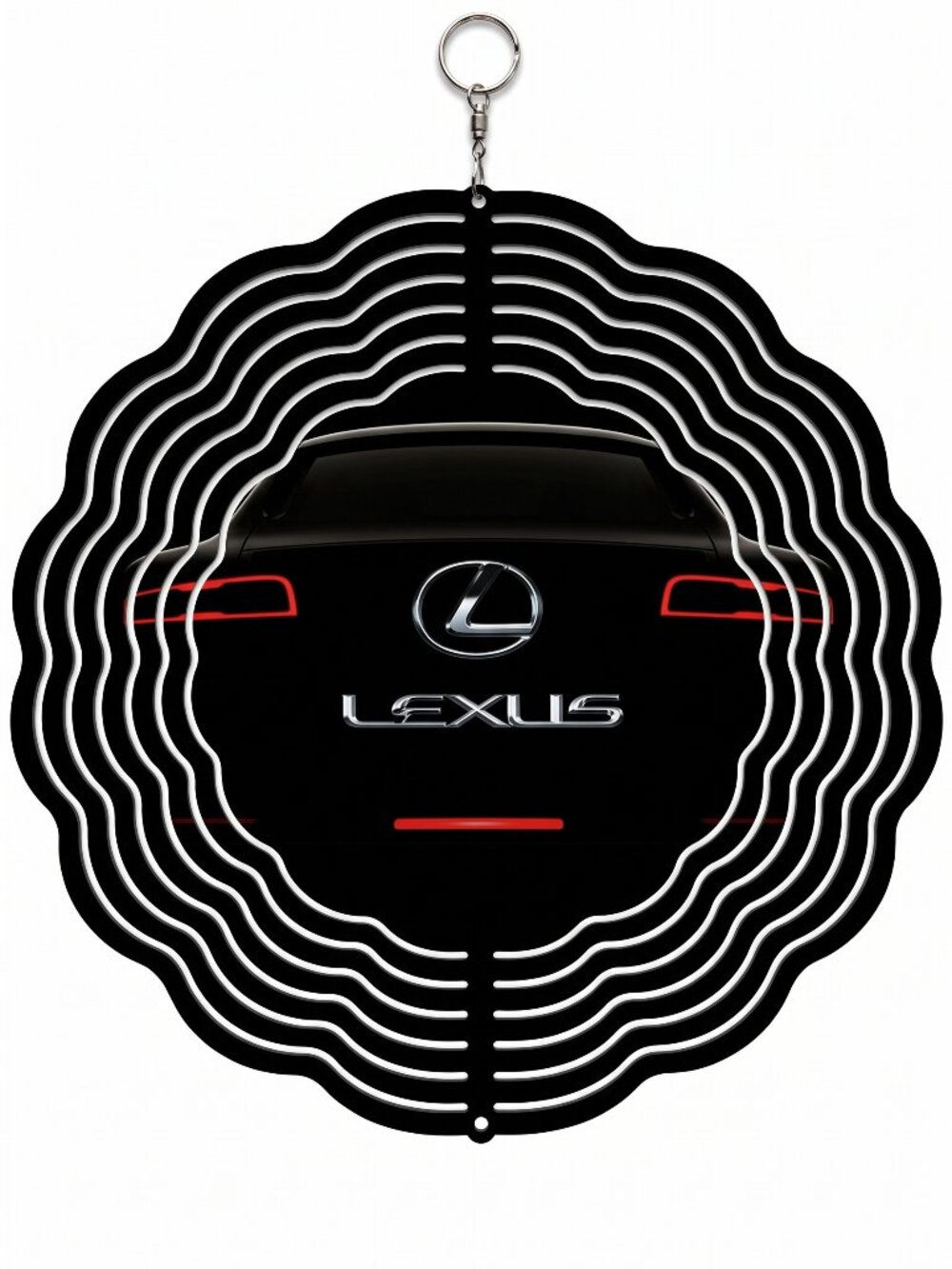 10" Lexus Silhouette Kinetic Wind Spinner - Black Metal Hanging Yard Decor